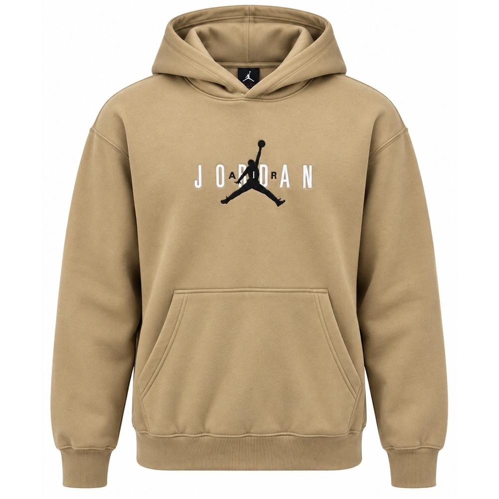 Jordan Brooklyn Oversize Pullover Hoodie Mens Large Tan NWT IB9097-257 Stretch